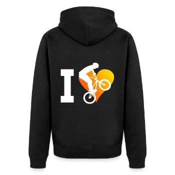 BMX Vélo BMX Jeunes Dames BMX Vélo BMX - Veste à capuche bio Premium Unisexe - noir - Dos - Nico (187cm)