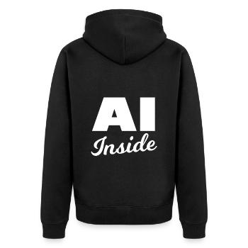 Die künstliche Intelligenz - Unisex Premium Bio Zip Hoodie - Schwarz - Hinten - Nico (187cm)