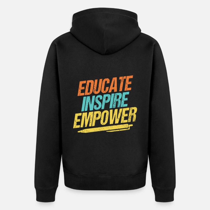 Éduquer Inspirer Responsabiliser - Veste à capuche bio Premium Unisexe - noir