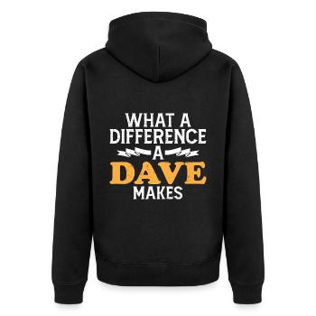 What A Difference A Dave Makes - Unisex Premium Organic Zip Hoodie - black - Back - Nico (187cm)