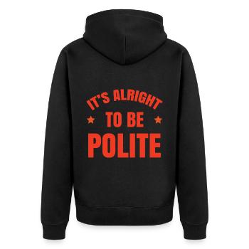 C’est bien d’être poli - Veste à capuche bio Premium Unisexe - noir - Dos - Nico (187cm)