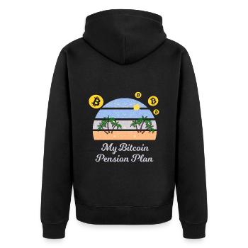 Le plan de retraite avec Bitcoin - Veste à capuche bio Premium Unisexe - noir - Dos - Nico (187cm)