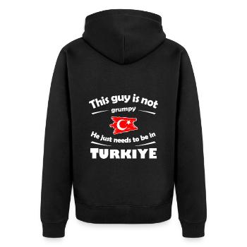 Vacances en Turquie - Veste à capuche bio Premium Unisexe - noir - Dos - Nico (187cm)