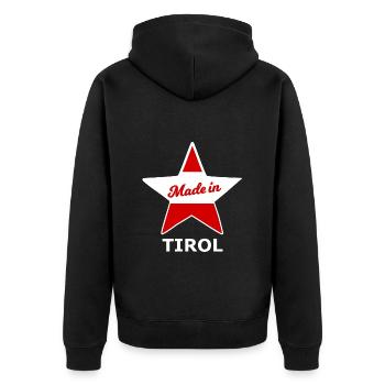 Die Tiroler Heimat - Unisex Premium Bio Zip Hoodie - Schwarz - Hinten - Nico (187cm)