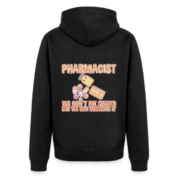 Nous ne pouvons pas réparer stupide mais nous pouvons le médicamenter 2 - Veste à capuche bio Premium Unisexe - noir - Dos - Nico (187cm)