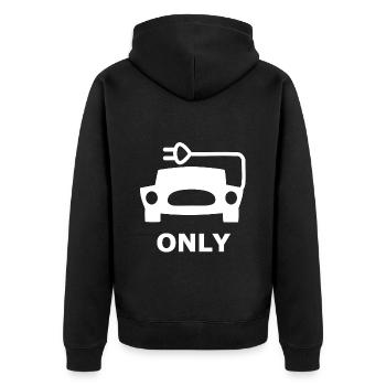 Parking pour voitures électriques - Veste à capuche bio Premium Unisexe - noir - Dos - Nico (187cm)