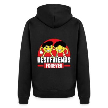 Best Friends Best Buds Best Friend - Unisex Premium Organic Zip Hoodie - black - Back - Nico (187cm)