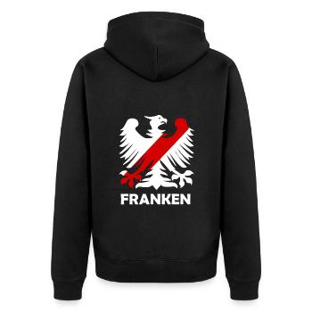 Die Franken aus Deutschland - Unisex Premium Bio Zip Hoodie - Schwarz - Hinten - Nico (187cm)