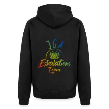 Jga Eskalation - Unisex Premium Bio Zip Hoodie - Schwarz - Hinten - Nico (187cm)