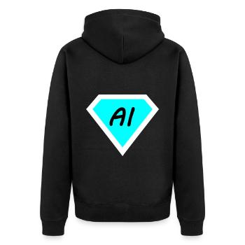 Artificial computer technology - Unisex Premium Organic Zip Hoodie - black - Back - Nico (187cm)