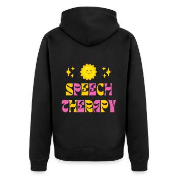 Speech Therapy Sun Speech Language Pathology SLP - Unisex Premium Organic Zip Hoodie - black - Back - Nico (187cm)