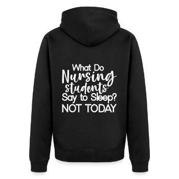 Qu’est-ce que les étudiants en soins infirmiers disent pour dormir, pas aujourd’hui - Veste à capuche bio Premium Unisexe - noir - Dos - Nico (187cm)