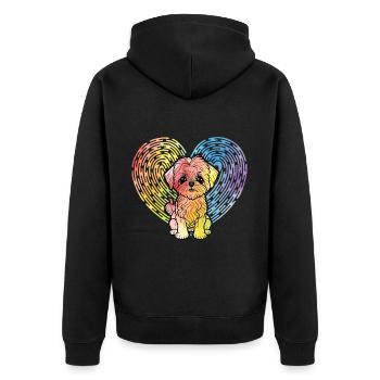 Chien havanais - Veste à capuche bio Premium Unisexe - noir - Dos - Nico (187cm)