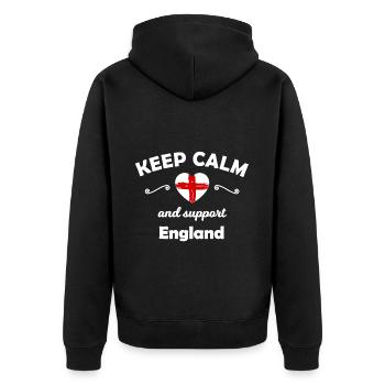 Fußball Fans aus England - Unisex Premium Bio Zip Hoodie - Schwarz - Hinten - Nico (187cm)