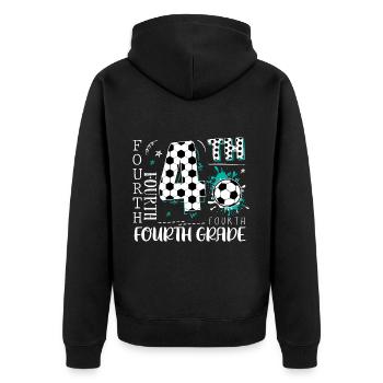 4th Grade Football - Unisex Premium Organic Zip Hoodie - black - Back - Nico (187cm)