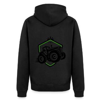 Tracteur Silhouette Agriculture - Veste à capuche bio Premium Unisexe - noir - Dos - Nico (187cm)