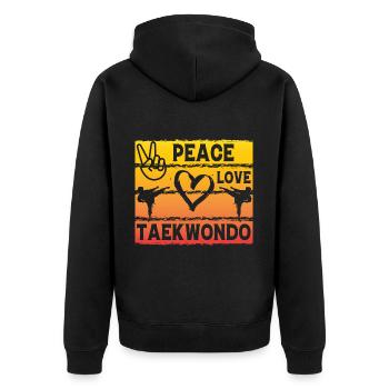 Paix Amour Taekwondo - Veste à capuche bio Premium Unisexe - noir - Dos - Nico (187cm)