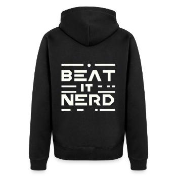 Battez-le Nerd 16 - Veste à capuche bio Premium Unisexe - noir - Dos - Nico (187cm)