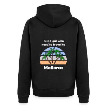 Holidays in Mallorca - Unisex Premium Organic Zip Hoodie - black - Back - Nico (187cm)