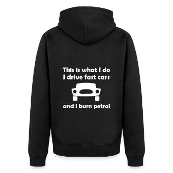 Les amis de l’automobiliste - Veste à capuche bio Premium Unisexe - noir - Dos - Nico (187cm)