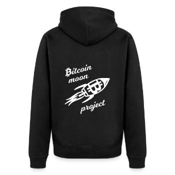 Das Mond Projekt - Unisex Premium Bio Zip Hoodie - Schwarz - Hinten - Nico (187cm)