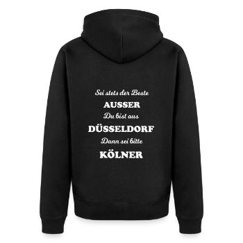 Les habitants de Cologne et de Düsseldorf - Veste à capuche bio Premium Unisexe - noir - Dos - Nico (187cm)