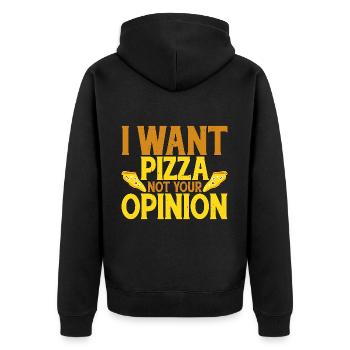 Je veux de la pizza, pas votre opinion 2 - Veste à capuche bio Premium Unisexe - noir - Dos - Nico (187cm)