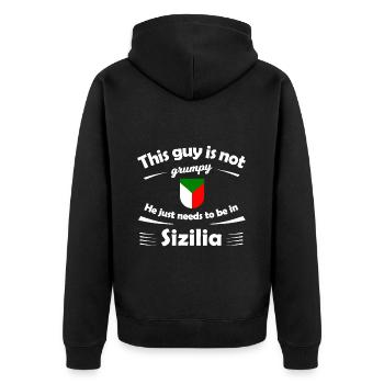 La nostalgie de la Sicile - Veste à capuche bio Premium Unisexe - noir - Dos - Nico (187cm)