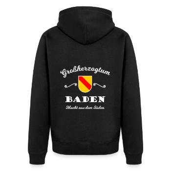 Funny Baden sayings Badnerland - Unisex Premium Organic Zip Hoodie - black - Back - Nico (187cm)
