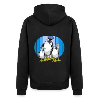 Seevögel Matrosen Möwen Möwe maritim - Unisex Premium Bio Zip Hoodie - Schwarz - Hinten - Nico (187cm)