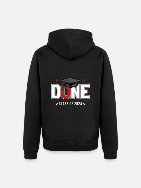 Abschlussklasse 2024 Abschlussfeier Schule - Unisex Premium Bio Zip Hoodie - Schwarz