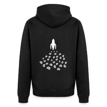 La fusée lunaire Bitcoin - Veste à capuche bio Premium Unisexe - noir - Dos - Nico (187cm)