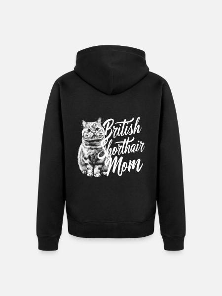 Katze Britisch Kurzhaar Geschenk - Unisex Premium Bio Zip Hoodie - Schwarz