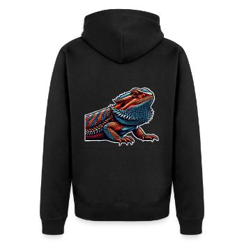 Bartagame Bartagamen Bearded Dragon - Unisex Premium Organic Zip Hoodie - black - Back - Nico (187cm)