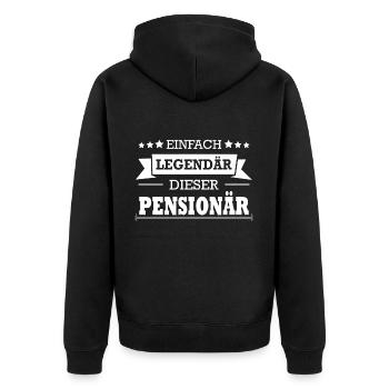 Einfach Legendär Dieser Pensionär Abschied Rente - Unisex Premium Bio Zip Hoodie - Schwarz - Hinten - Nico (187cm)