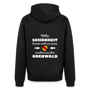 The beautiful Odenwald - Unisex Premium Organic Zip Hoodie - black - Back - Nico (187cm)