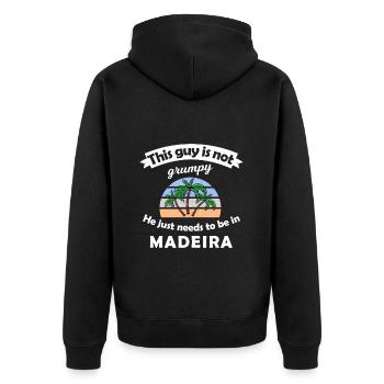 Vacances à Madère - Veste à capuche bio Premium Unisexe - noir - Dos - Nico (187cm)