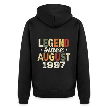 August 1997 Anniversary August 1997 - August 1997 - Unisex Premium Organic Zip Hoodie - black - Back - Nico (187cm)