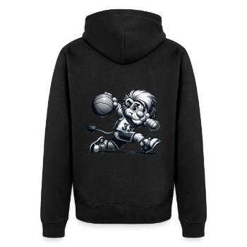 Mignon joueur de basket-ball Lion - Veste à capuche bio Premium Unisexe - noir - Dos - Nico (187cm)