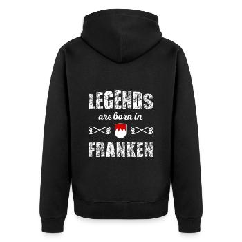 We from beautiful Franconia - Unisex Premium Organic Zip Hoodie - black - Back - Nico (187cm)