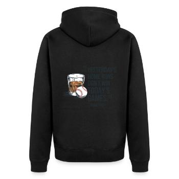 Baseball Babe Ruth Spruch Sport Zitat - Unisex Premium Bio Zip Hoodie - Schwarz - Hinten - Nico (187cm)