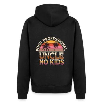 Punk Professional Uncle No Kids 13 - Unisex Premium Bio Zip Hoodie - Schwarz - Hinten - Nico (187cm)