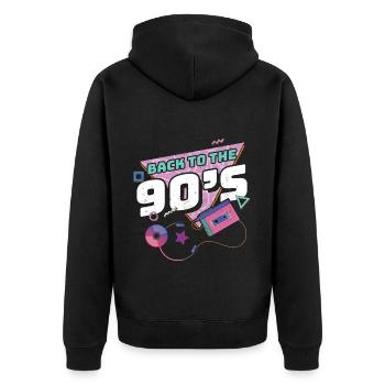 années quatre-vingt-dix - Veste à capuche bio Premium Unisexe - noir - Dos - Nico (187cm)