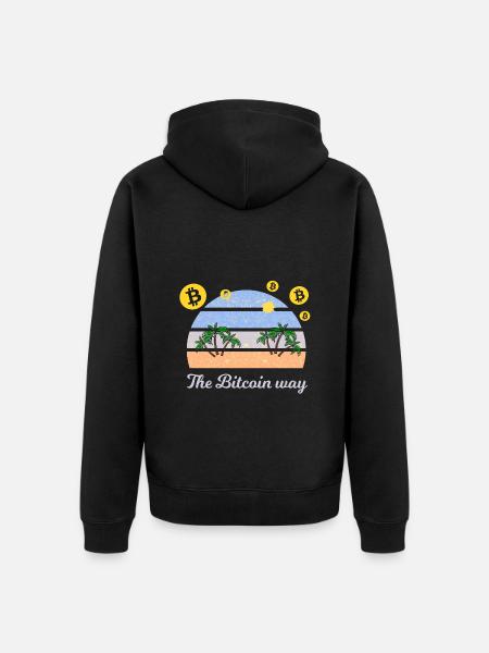 The path to Bitcoin - Unisex Premium Organic Zip Hoodie - black