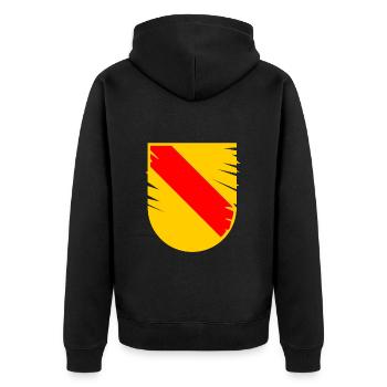 Im schönen Badnerland - Unisex Premium Bio Zip Hoodie - Schwarz - Hinten - Nico (187cm)