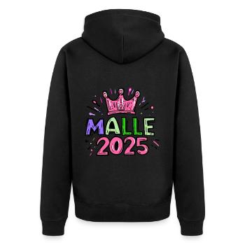 Malle 2025 Mallorca - Unisex Premium Organic Zip Hoodie - black - Back - Nico (187cm)