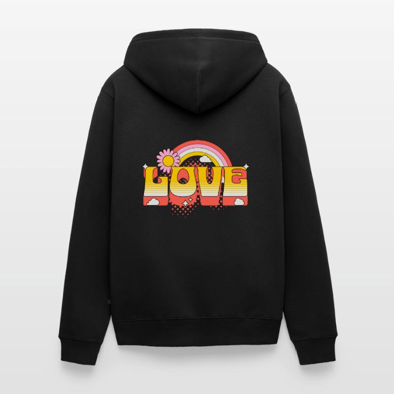 Love Scripture Flower Rainbow Clouds Art Unisex Premium Organic Zip Hoodie