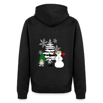 Forêt de Noël Nikolaus Schneemann Père Noël - Veste à capuche bio Premium Unisexe - noir - Dos - Nico (187cm)