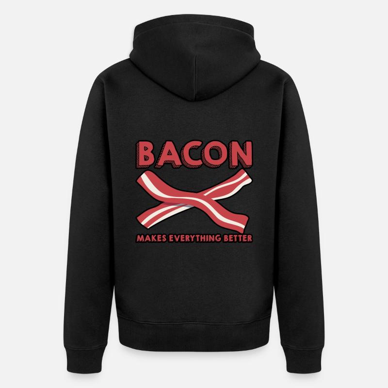Bacon Makes Everything Better 10 - Unisex Premium Bio Zip Hoodie - Schwarz