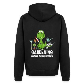 Jardiner parce que le meurtre est mal Dino Knife - Veste à capuche bio Premium Unisexe - noir - Dos - Nico (187cm)